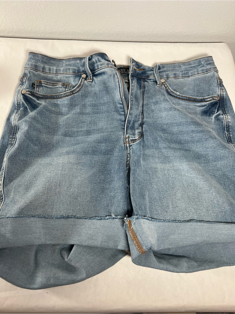 Judy Blue 1X Light Wash Denim Jean Shorts